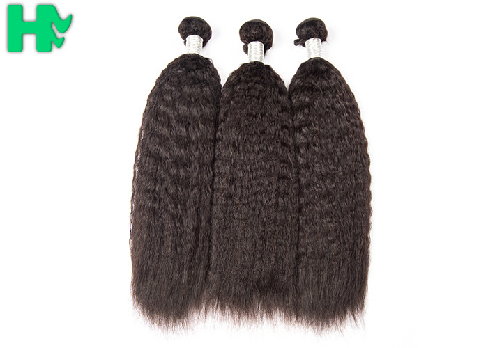8’’-30’’ Virgin 100% Natural Human Hair Extensions Kinky Straight Double Weft