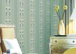 Washable Classic Striped Floral Wallpaper , Vinyl Material Durable Wall
