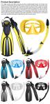 Sportswear Snorkel Mask Set Diving Fins Flipper Gear Set For Scuba Diving