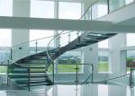 Stainless Steel Curved Building Curved Stairs Modern Round Glass Staircase