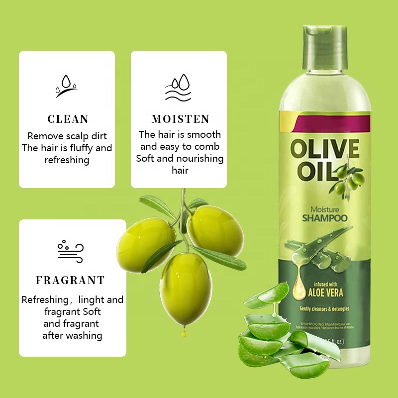 Organic Olive Oil Aloe Vera Shampoo and Conditioner Set for Curly Hair Care Products