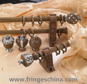 Quality Hot selling delicate aluminum curtain rod pipe resin finials for home decoration wholesale