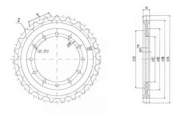 Sprocket D7G/D7H D6D D6H D6R D6T Excavator Sprocket Segment 1730946 Construction Machinery For Undercarriage Parts