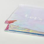 White Zipper Transparent Makeup Cosmetic Holographic PVC Bag