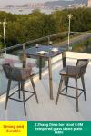 Handmade Rattan / Wicker Furniture Outdoor Bistro Bar Stools Aluminum Dining