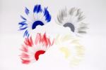 Dyed Stripped Hackle Feather Fan , Chicken Feather Hand Fan 10x15cm
