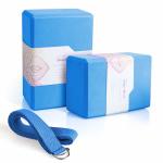 23x15x7.5cm Bodybuilding EVA Foam Yoga Blocks Metal D Ring Strap