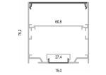 75*75mm 6063 Alloy Up And Down Lighting LED Profile Led aluminum channel