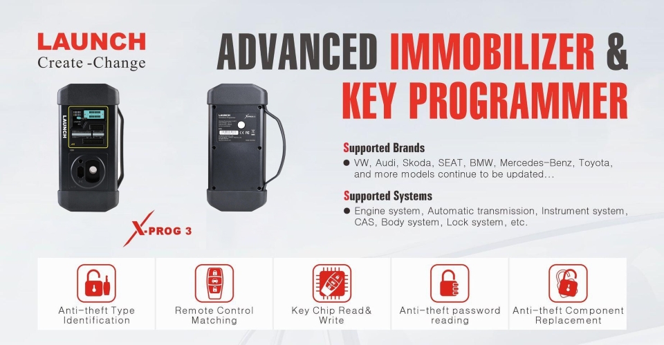 Launch GIII XProg 3 Advanced Immobilizer & Key Programmer for X431 V, X431 V+, ProS, Pro5, X431 PAD V, PAD VII