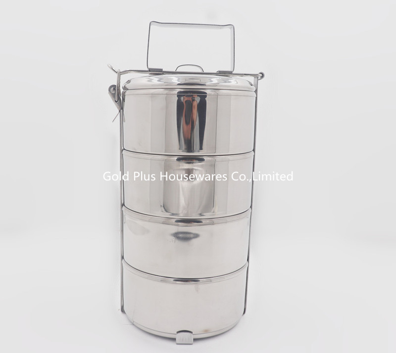 16cm Layer by layer thailand inner lunch box for kid stainless steel food carrier box with handle