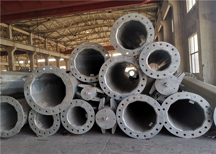 10-220KV Q420 Polygonal Tapered Galvanized Steel Pole With Bitumen Pained