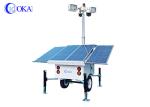 OKAF Construction Site Surveillance Light Tower 4G 5G Mobile CCTV Trailer Solar