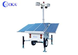 Quality OKAF Construction Site Surveillance Light Tower 4G 5G Mobile CCTV Trailer Solar Security Camera Tower wholesale