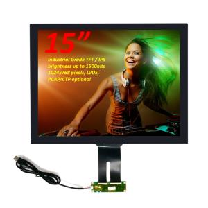 Quality BOE Industrial Grade 15 Inch PCAP TFT Display LVDS Sunlight Readable LCD Display 1500Nits wholesale