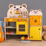 Simulated Home Wooden Toy Set Stove Children Cooking High Safety