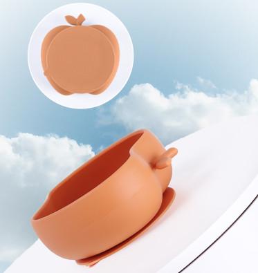 Practical Silicone Bowl SuctionApple Silicone Supplementary Food Bowl Baby Anti