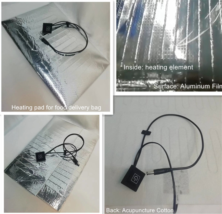 12v Clothes Heating Pads 70x58cm For Pizza Food Delivery Package