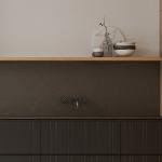 Modern Wood Lacquer E1 Modular Kitchen Cabinets Quartz Countertop