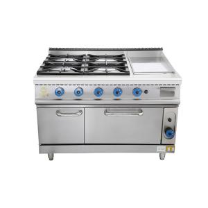 Quality Professional Commercial Gas Range Stove With Oven SS304 Construction LPG / Natural Gas Operated wholesale