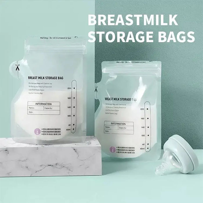 EVA 100% BPA Free Breast Milk Storage Bag Plastic With Zipper
