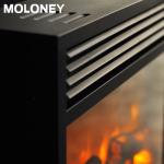 1020mm 750 / 1500W Wall Fireplace Heater Decoration Realistic Fire LED Light