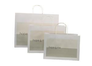 Quality Natural White Kraft Paper Bags For Gift Packaging Fashionable Appearance wholesale