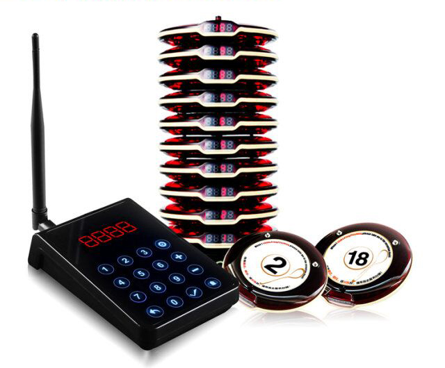 2019 hot sale restaurant 16 call guest paging queuing system coaster pagers with transmitter