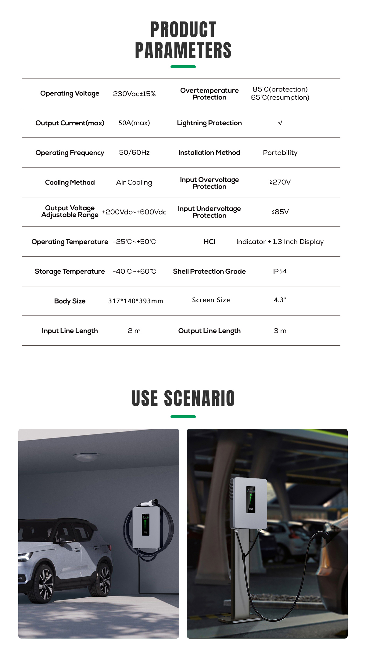 Overcurrent Protection E-Mingze 2024 Model 20kw GBT DC Fast 50A Wall Mounted EV Charger for Residential Charging Station