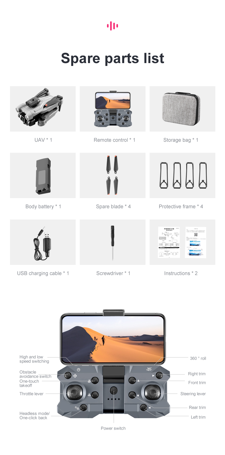 K9 Mini Drone Maximum Flight Time 10-20min Beginner Operator Skill Level 4k HD Dual Camera Four-sided Obstacle Avoidance