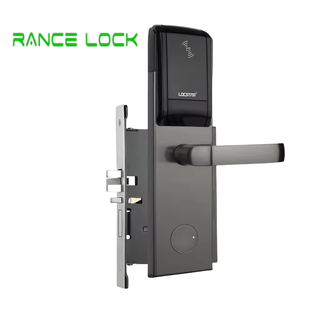 ANSI Mortise Hotel Door Lock Silver Smart Lock With Handle