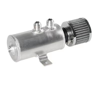 Universal 750ML Oil Catch Can Reservoir Tank Polished Aluminum W/ Breather Filter Baffled AN10 for Unmatched Performance