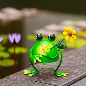 Quality OEM / ODM Metal Garden Frog Ornaments Animals Rustproof Artistic wholesale