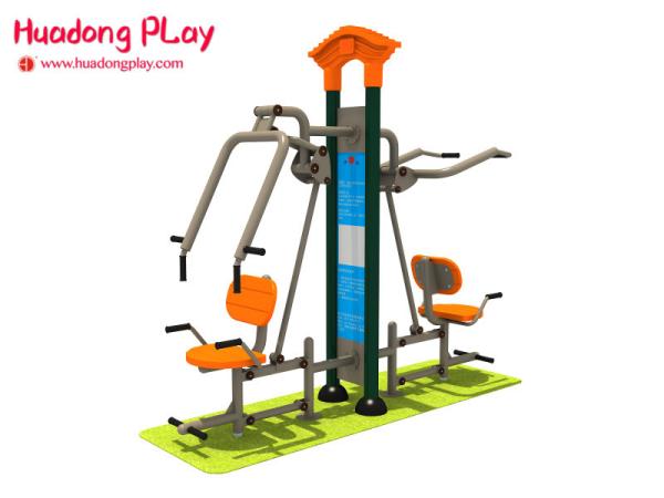 Custom Easy Outdoor Fitness Equipment , Two Seat Arm Push Backyard Fitness