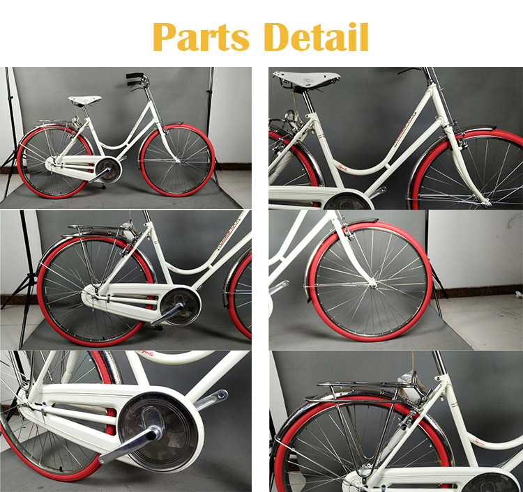 New brake colorful hi-ten steel 26/28 size old style bike retro city bike for man with LED light