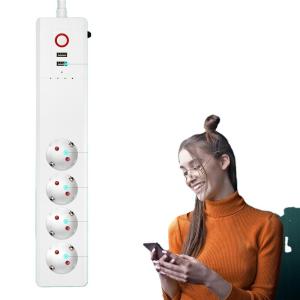 Quality Smartlife 1.5M 2000W CE Smart Home Power Strip For European Travel wholesale