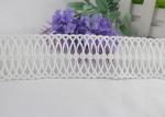 White 4.2cm Width Floral Guipure Lace Trim By The Yard , Wedding Stretchy Lace