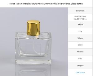 Quality Strict Time Control Manufacturer 100ml Refillable Perfume Glass Bottle wholesale
