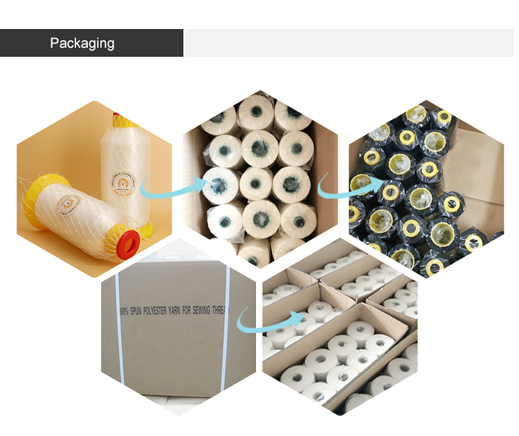 100% Polyester Staple Fiber Spun Poly Thread 4000Y 5000Y 10000Y