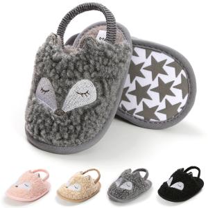 Quality 2019 winter new Fleece slip-on cute fox lovely soft sole prewalk baby infant sandals wholesale