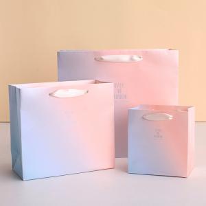 Quality Ribbon Shopping 210GSM Art Gift Custom Printed Paper Bags wholesale