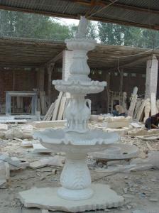 Quality Crane Carved White Marble Stone Water Fountain Decoration wholesale