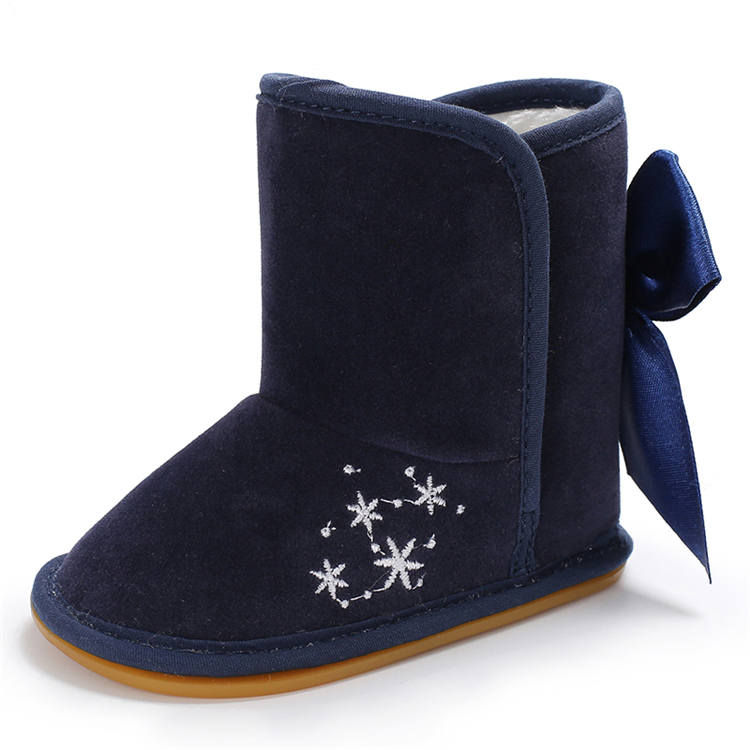 New arrived Rubber sole Bowknot 0-18 months infant Walking baby boots