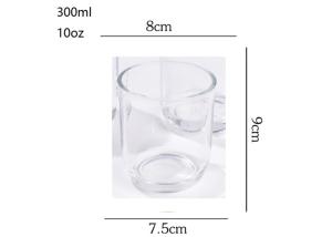 Quality 300ml Clear Rainbow Cambridge Style Glass Candle Jar for Candle Making wholesale