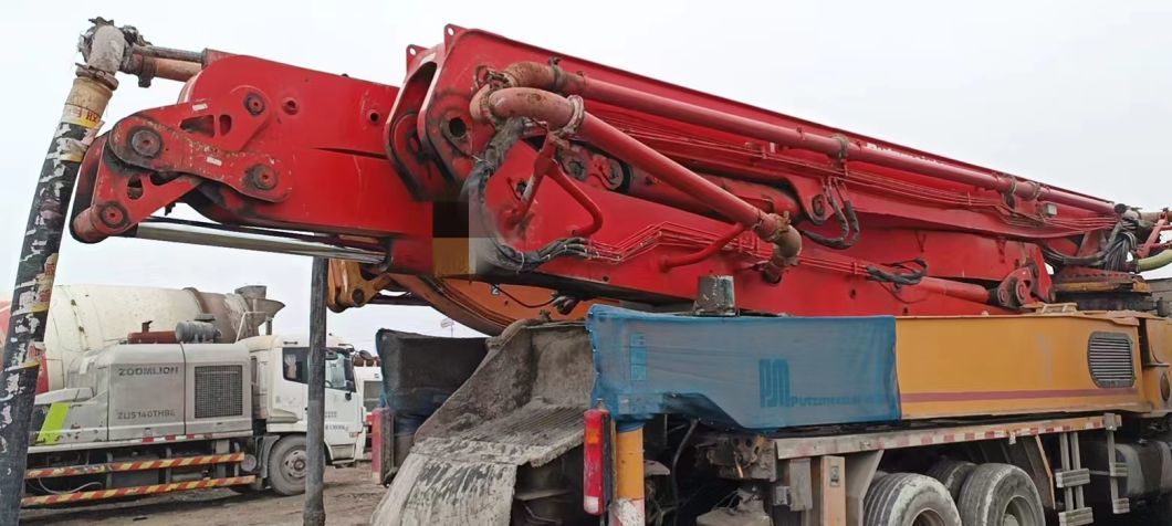 Putzmeister 56m Benz Machinery Concrete Equipment Concrete Placing Boom Pumping Machine Second Hand Truck Mounted Concrete Pump Cost Price