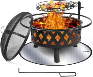 Quality Outdoor Stainless Steel Fire Pit BBQ Grill Mesh Spark Screen Over Log Grate wholesale