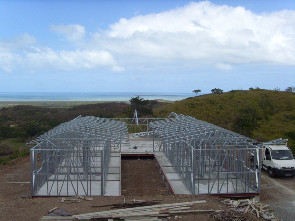 EU/USA/NZ/Australia Prefabricated Wind Resist Light Steel Frame Houses , New Design Two Storey Light Gauge Steel Villa
