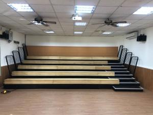 Quality Multipurpose Hall Movable Timber Retractable Bleacher Seating wholesale