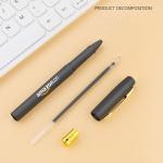 Custom Logo Imprint Black Rubber Coated Plastic Gel Ink Pens for Stationery