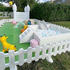 Quality White Green Inflatable Soft Play Equipment Indoor Outdoor With Bounce House wholesale