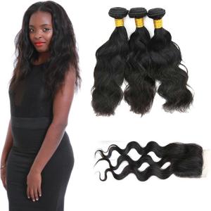 Quality 20 Inch Malaysian Curly Hair Bundles With Closure Natural Wave CE Certification wholesale